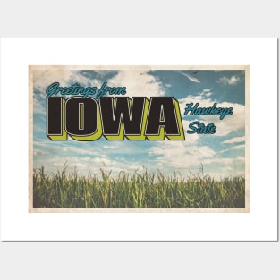 Greetings from Iowa - Vintage Travel Postcard Design Posters and Art